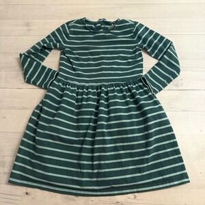 Primary girls long sleeve dress blue green stripes size 8/9